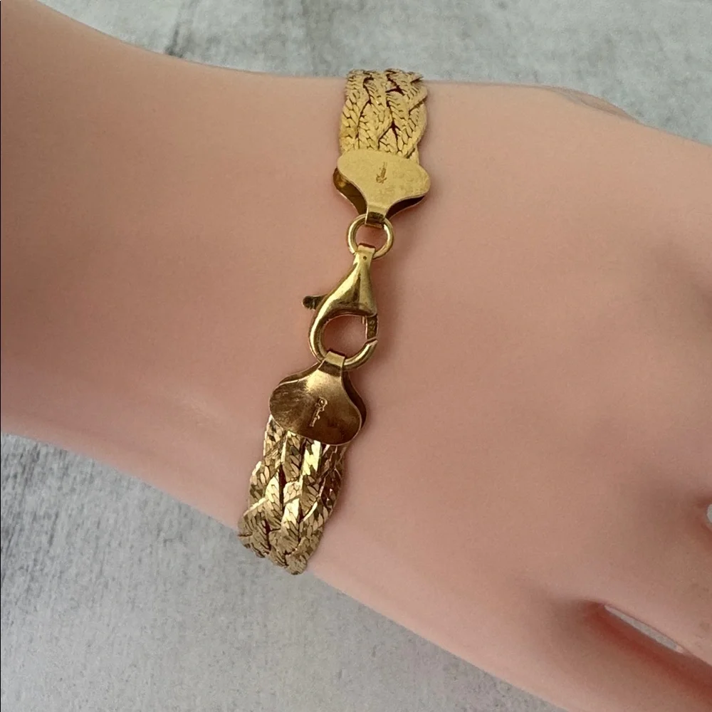 Mia Fiore Gold Plated 925 Sterling Silver Dyadema Braided Flat Bracelet